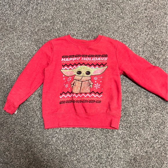 Baby yoda Christmas sweatshirt, red Star Wars - Picture 3 of 4